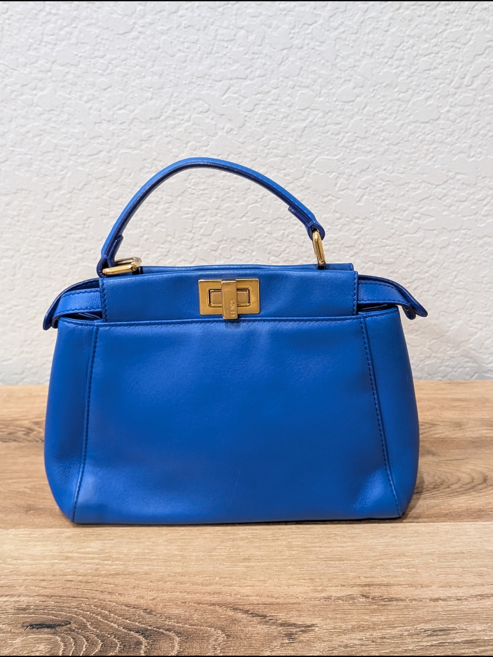 Blue Top-Handle Leather Satchel - Women Bags